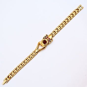 Har Har Mahadev Trishul rudraksha 22k Gold Plated Chain Bracelet-A Divine Piece for Unisex
