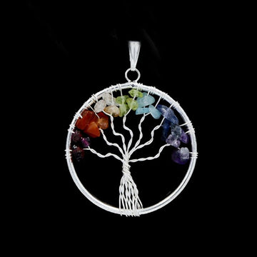 Health and Well-Being 7 Chakra Life Tree Pendant