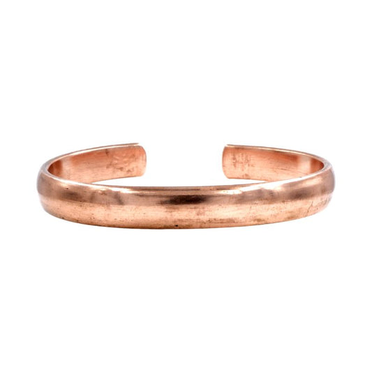 Hand Forged Curved Copper Bracelet for Unisex
