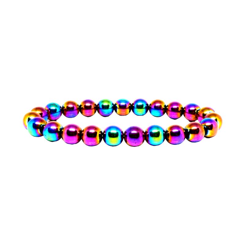 Healing Pain আৰু মূৰৰ বিষ নিৰাময়ৰ বাবে ব্যৱহাৰ কৰা হয় Rainbow Hematite Bracelet