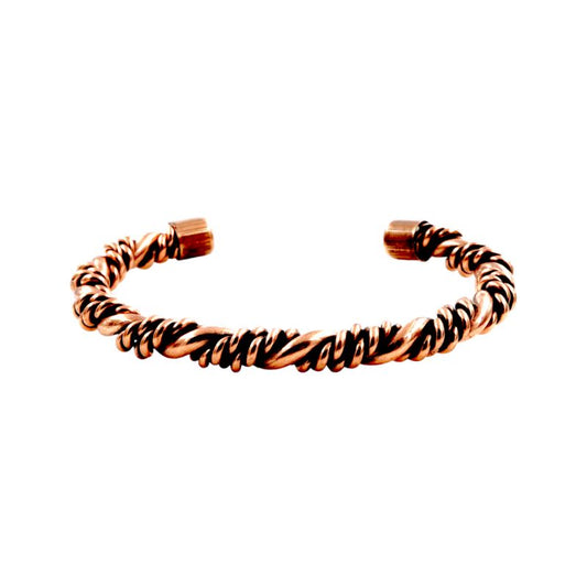 Braided and Wrapped Copper Cuff Bracelet for Unisex